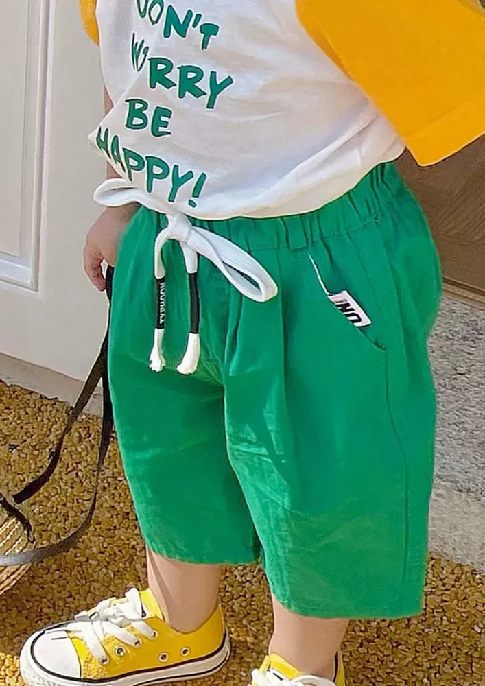 Green Loose Boys Capri Pants