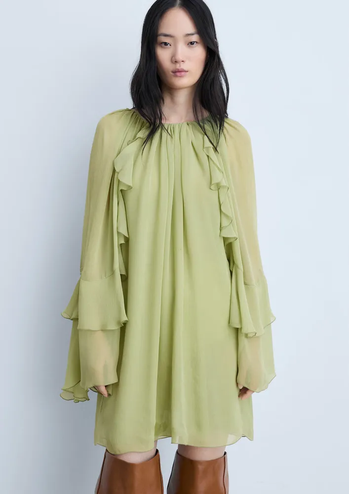 Green Tent Ruffle Dress 