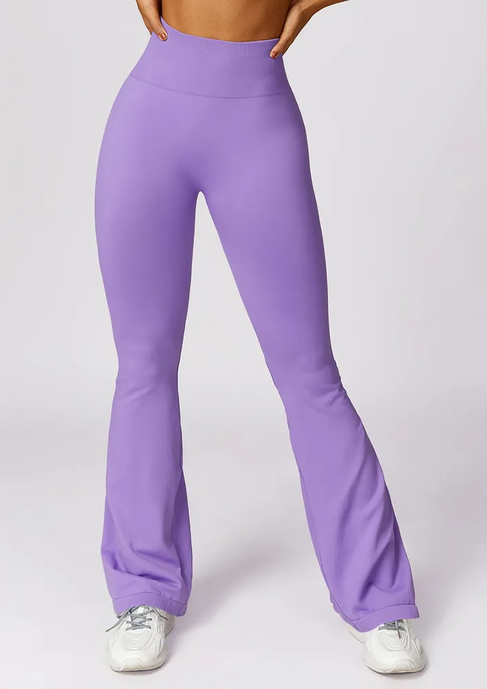 Purple High-rise Bootcut Activewear Pants