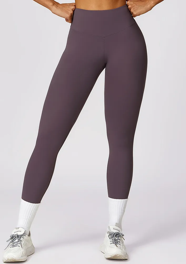 PURPLE HIGH-WAIST SPORTSWEAR LEGGINGS