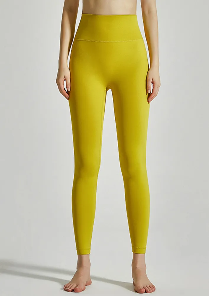 Yellow High-waisted Athleisure Tights