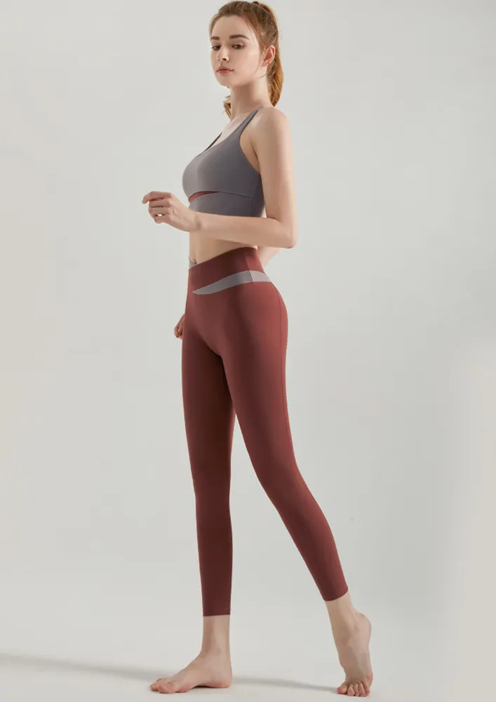 Contrasting Waistband Sports Tights