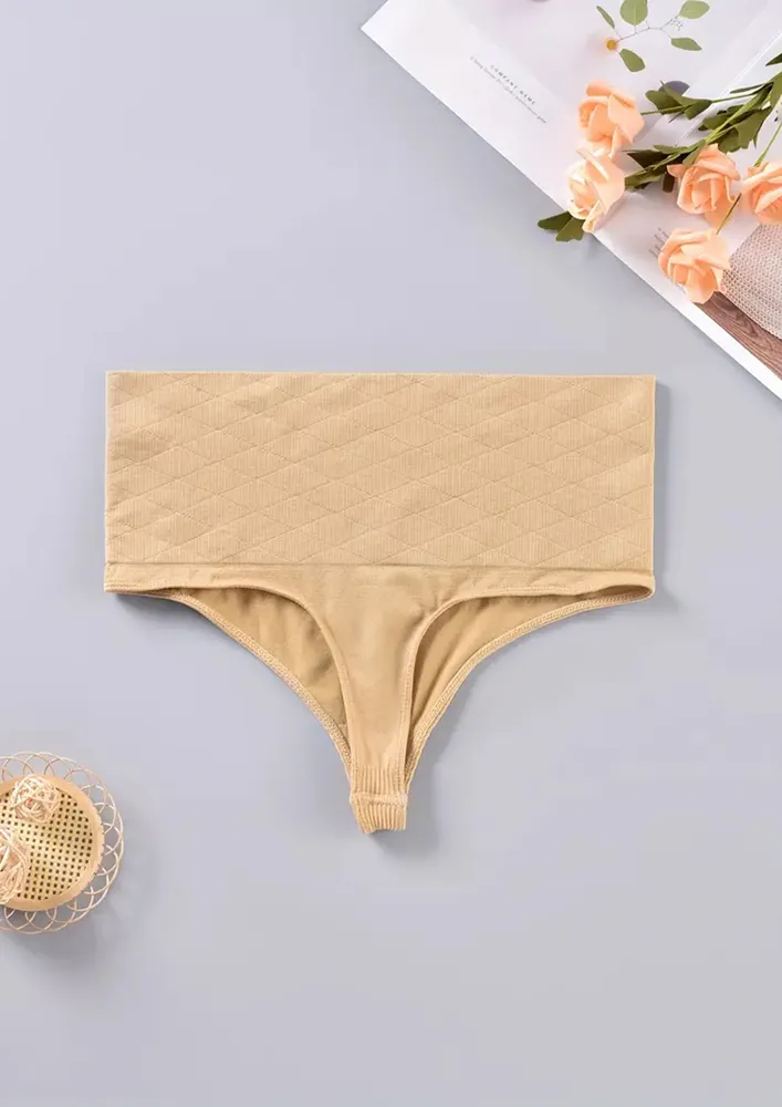 Beige Plus Size Shaping Hipster Brief