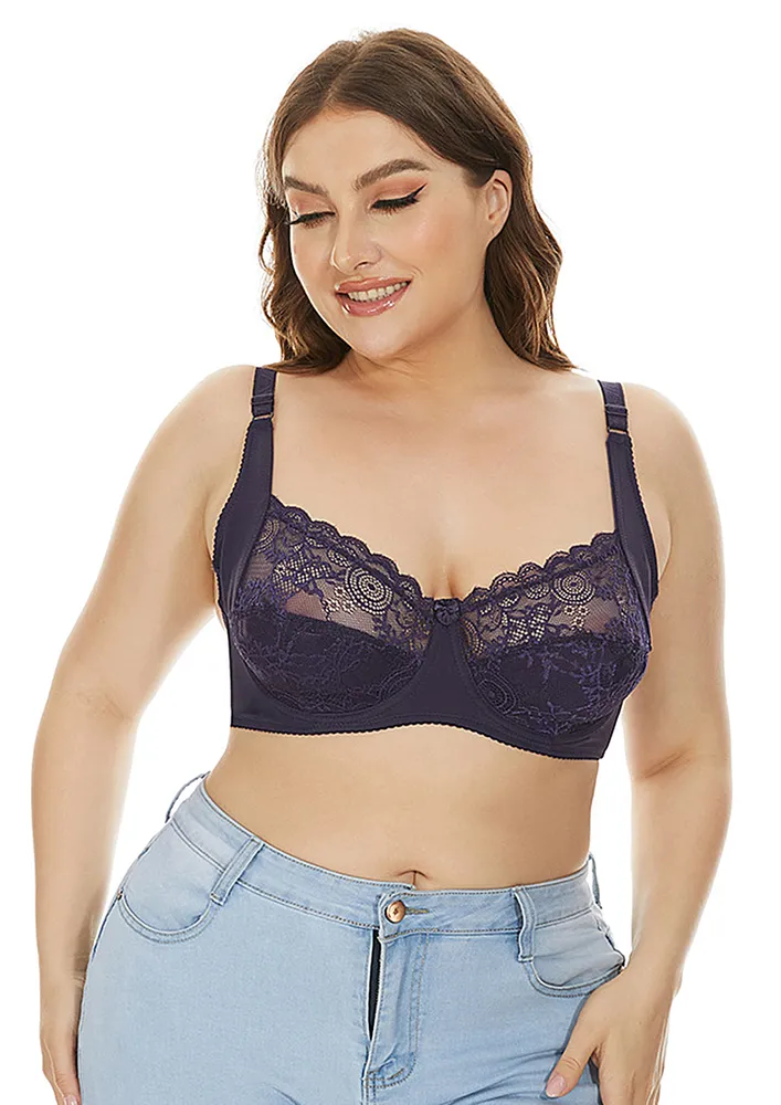 Dark Purple Lace-cup Bra