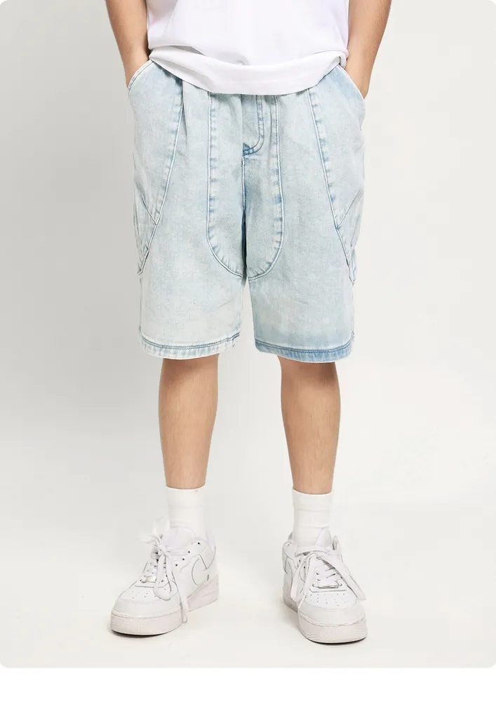 Boys Light Blue Denim Shorts