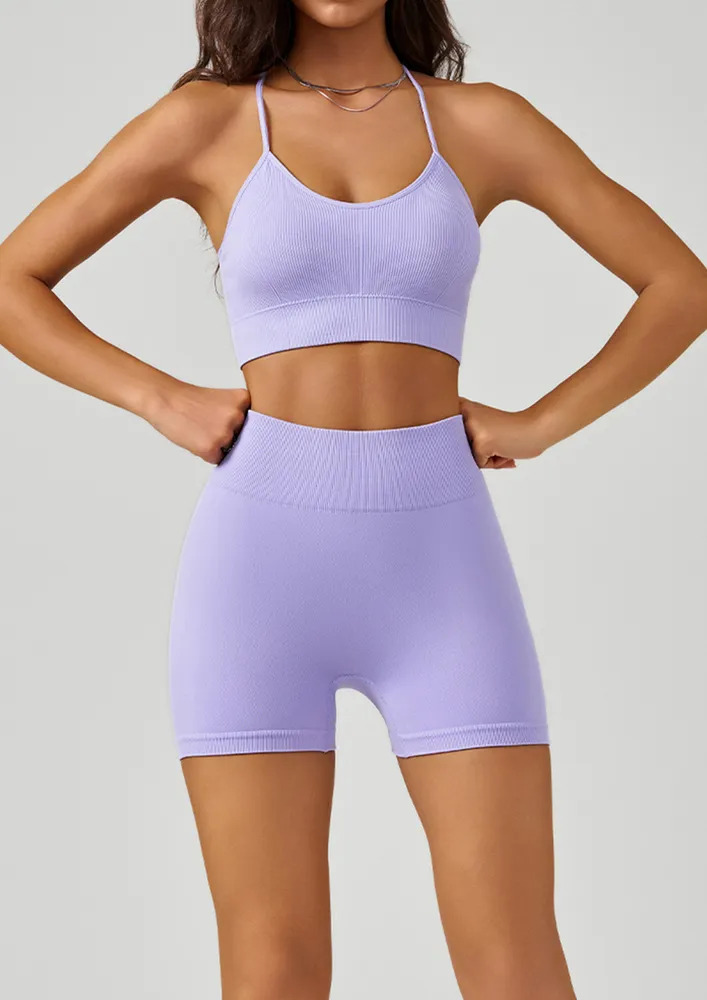 Purple Ultra Cinched Waist Running Shorts