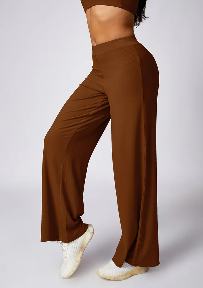 Wide Legged Brown Sports Trousers