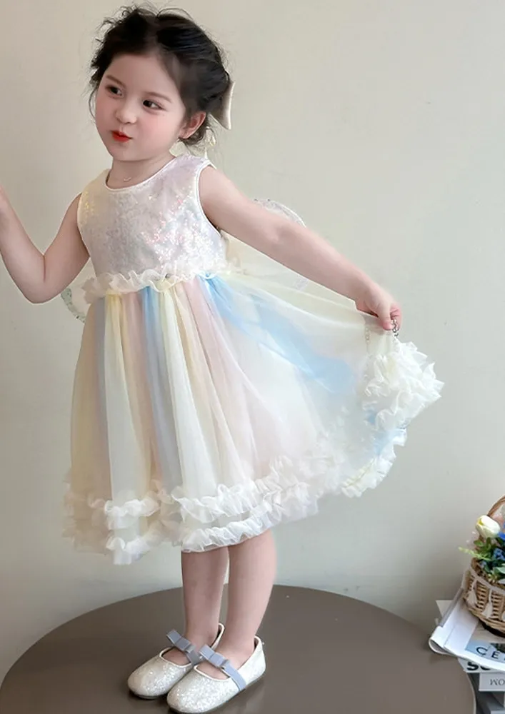 Girls Embellished Crew Neck Sleeveless Dress