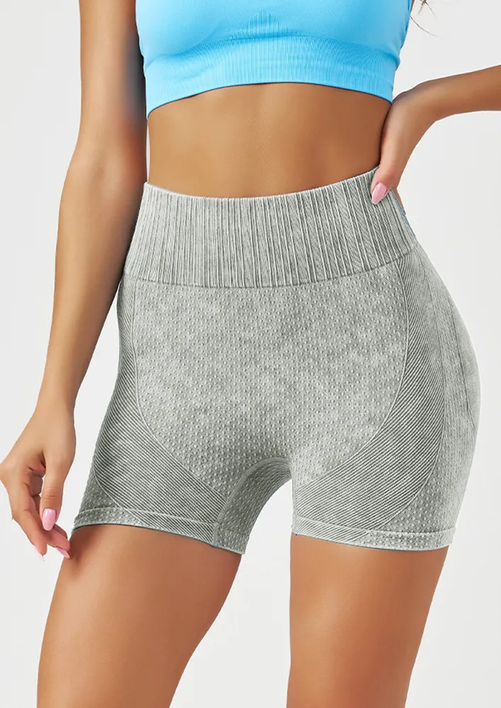 Sculpted High-rise Light Grey Sports Shorts