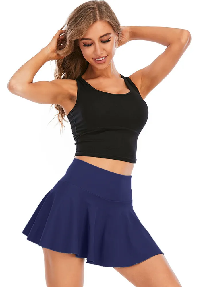 DARK BLUE POCKET-DETAIL SPORTS SKORT