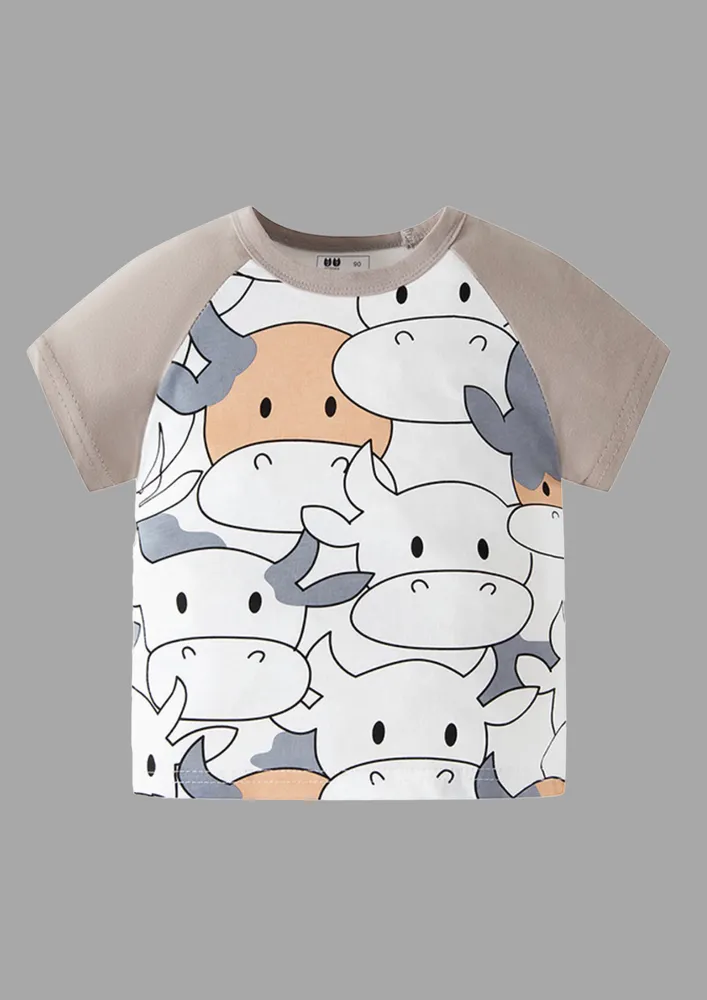 Boys Grey Animal Graphic T-shirt