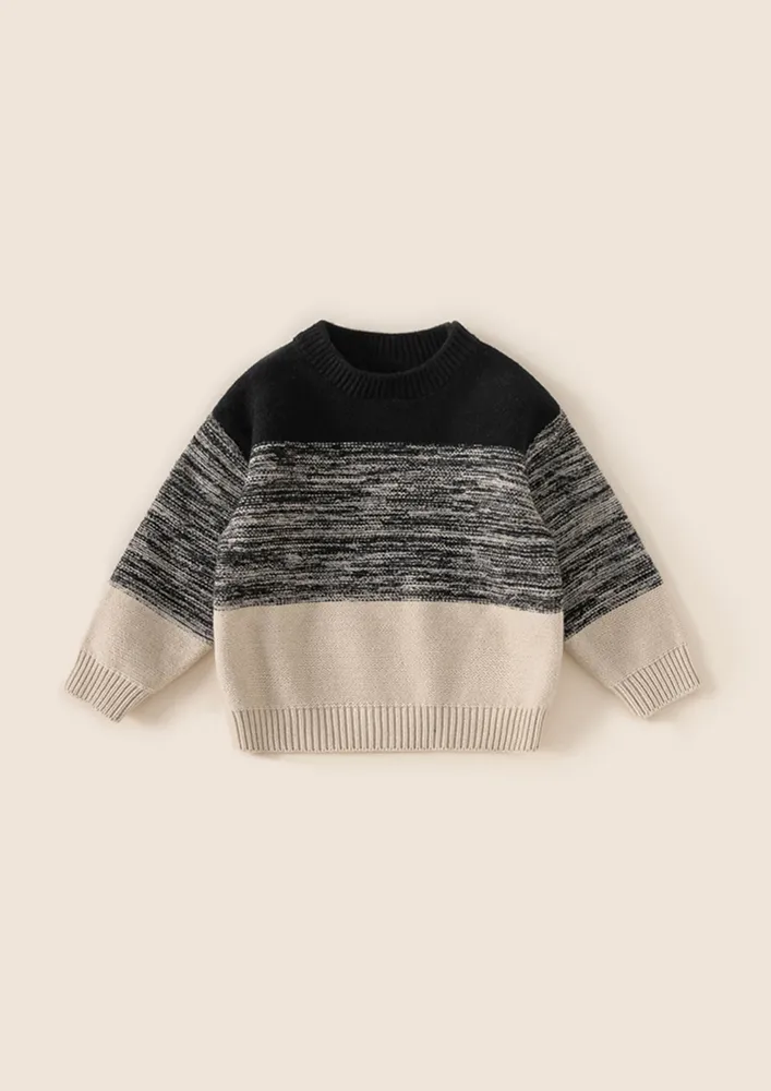 Boys Black Space-dyed Print Jumper