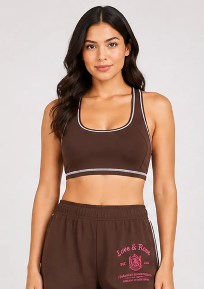RACER-BACK SOLID SPORTS BRA