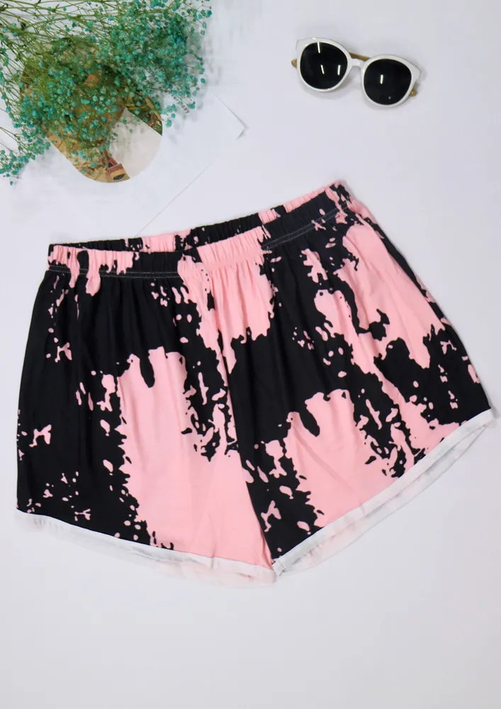 Plus Size Tie-dye Print Beach Shorts