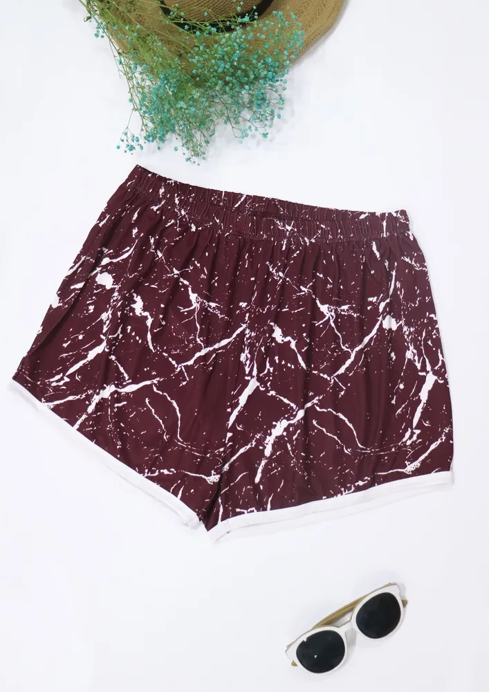 Plus Size Printed Beach Shorts