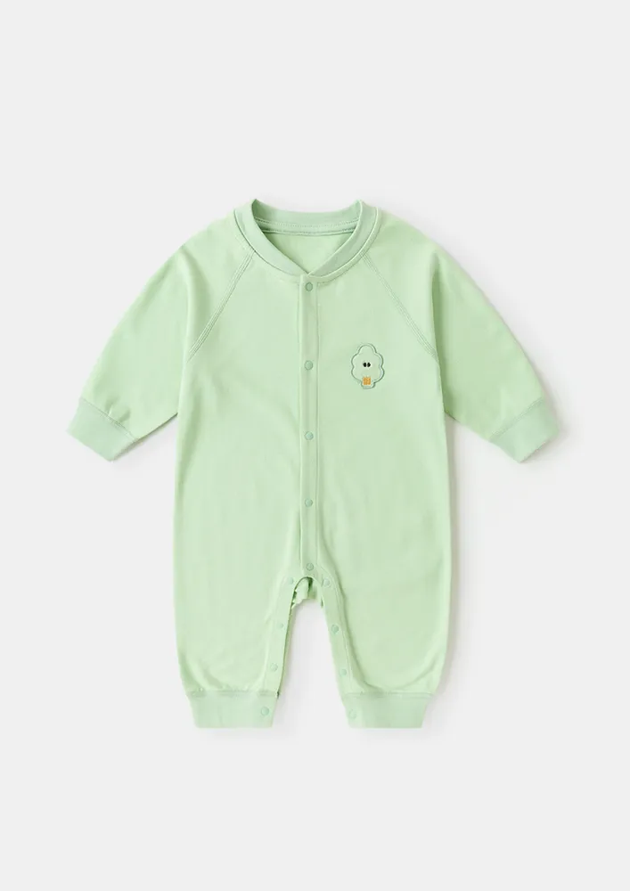Girls Green Raglan Sleeve Onesie