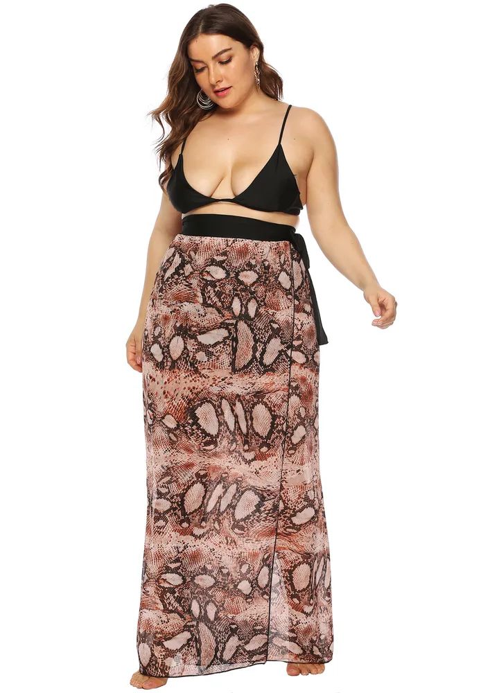 Plus Size Long Wrap-up Beach Skirt