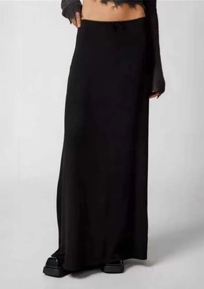 Black A-line Long Skirt