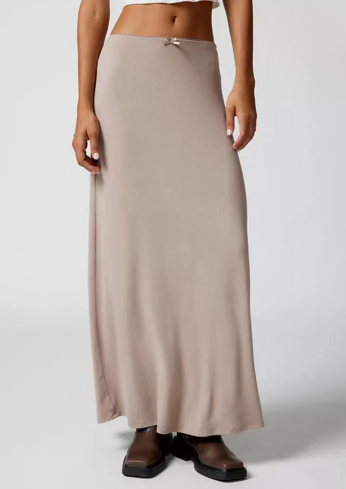 Light Grey A-line Long Skirt
