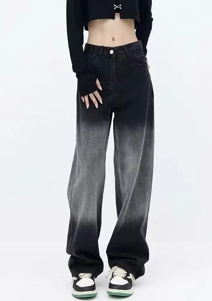 Black Gradient Effect Boyfriend Jeans