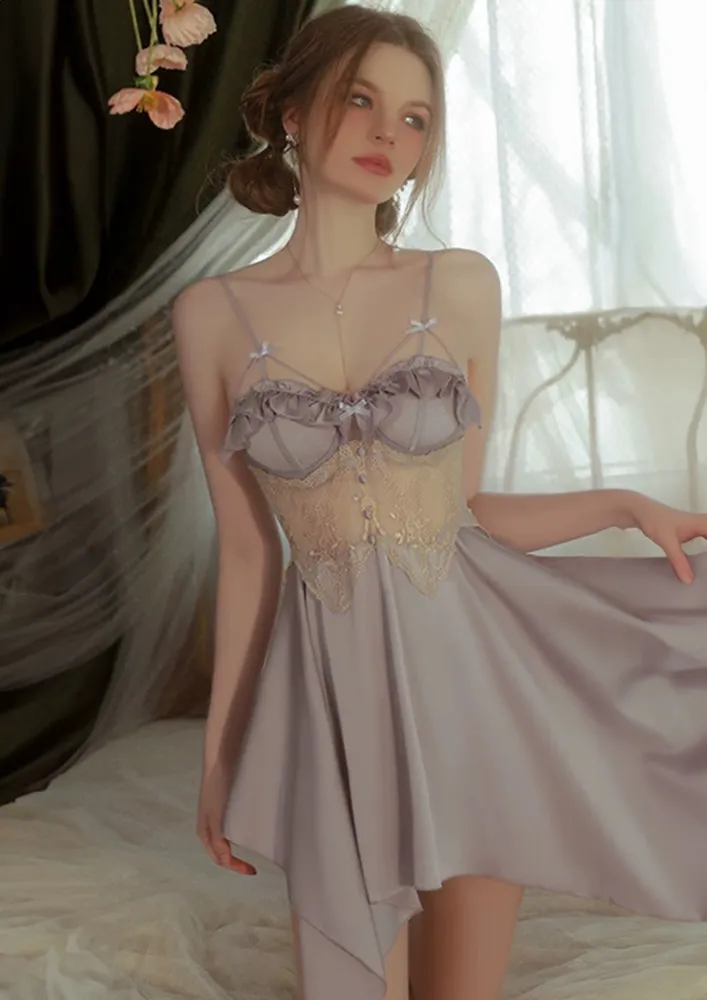 Purple Asymmetrical Nightdress
