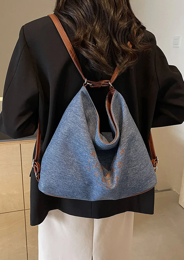 MULTIPURPOSE DENIM HOBO BLUE BAG