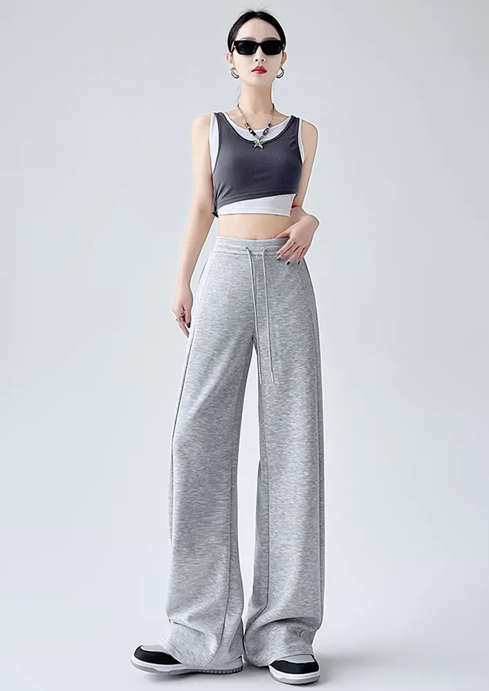 Light Grey High-rise Cotton Joggers