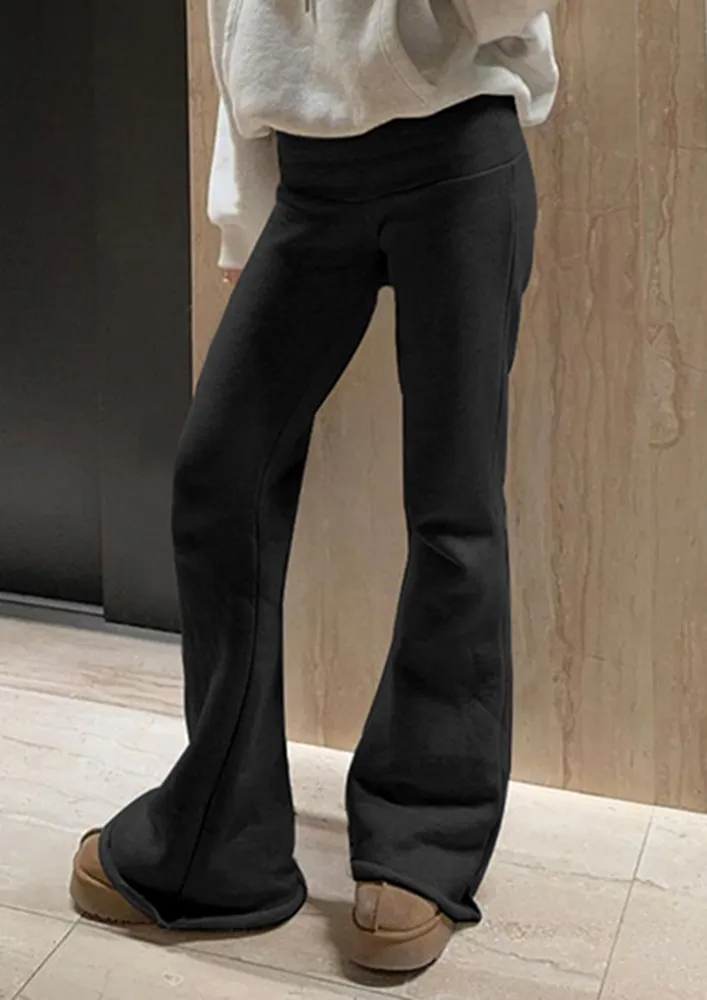 Black Low-rise Flare Sweatpants