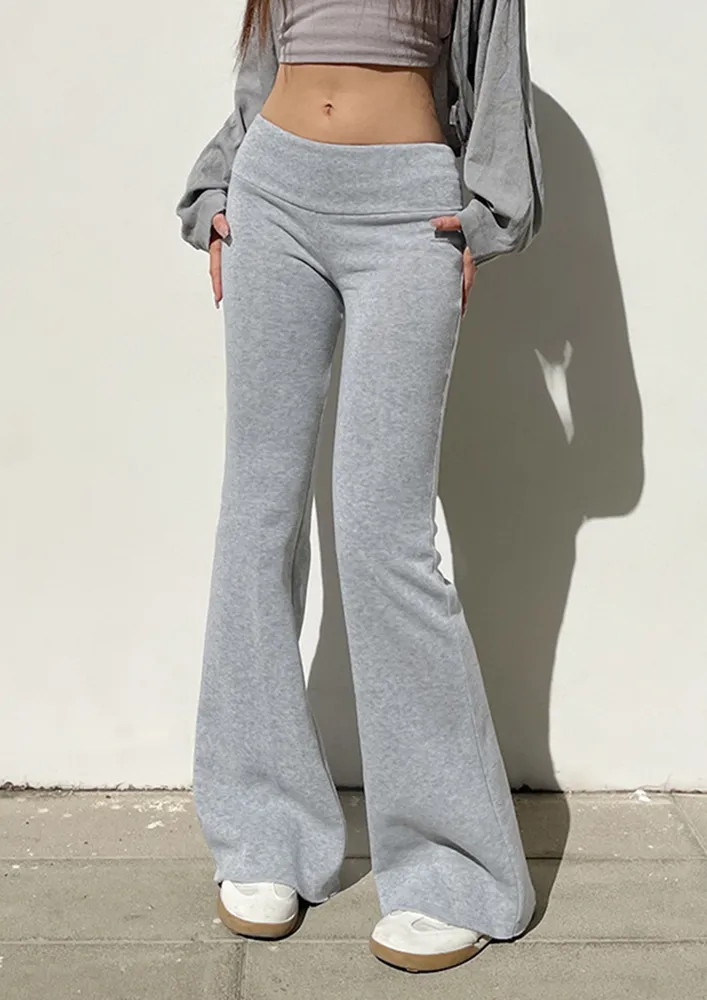 Grey Low-rise Flare Sweatpants