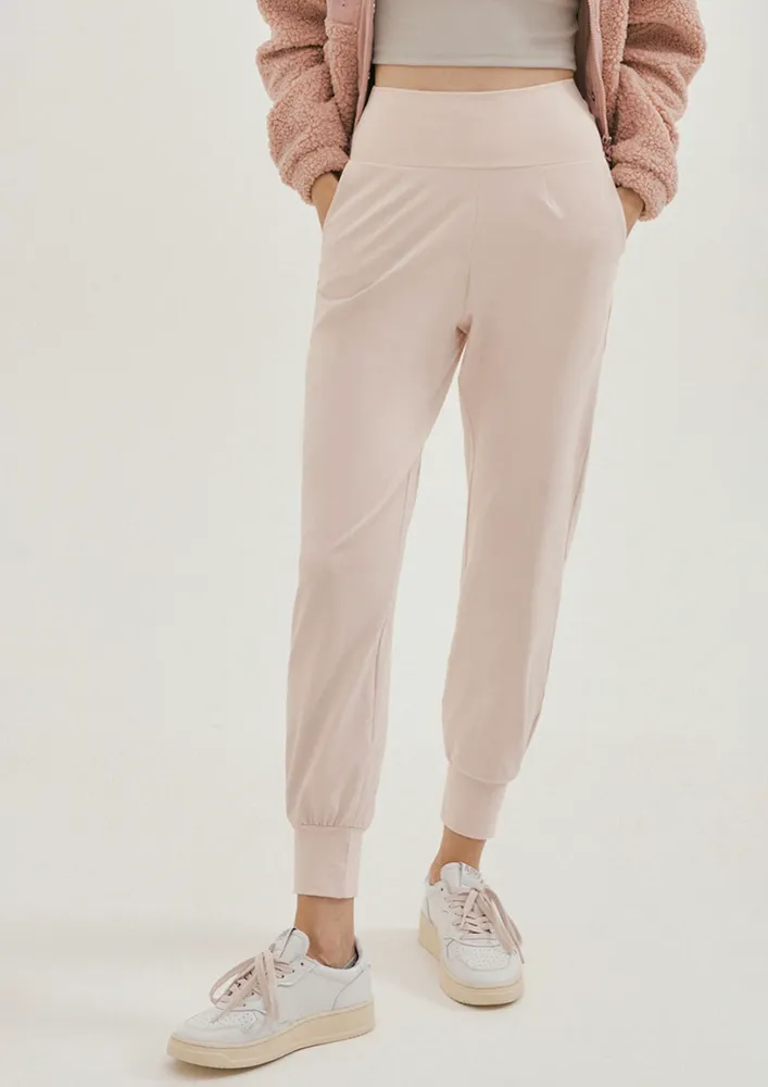 Light Apricot Slash-pocket Sports Joggers