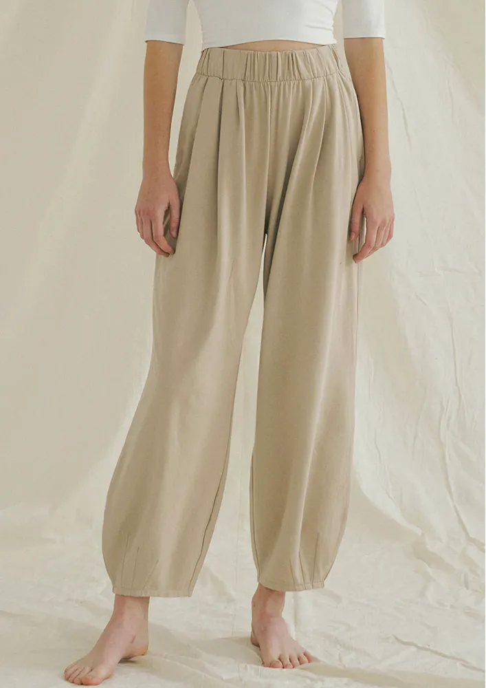 High-rise Pleated Activewear Pegged Pants