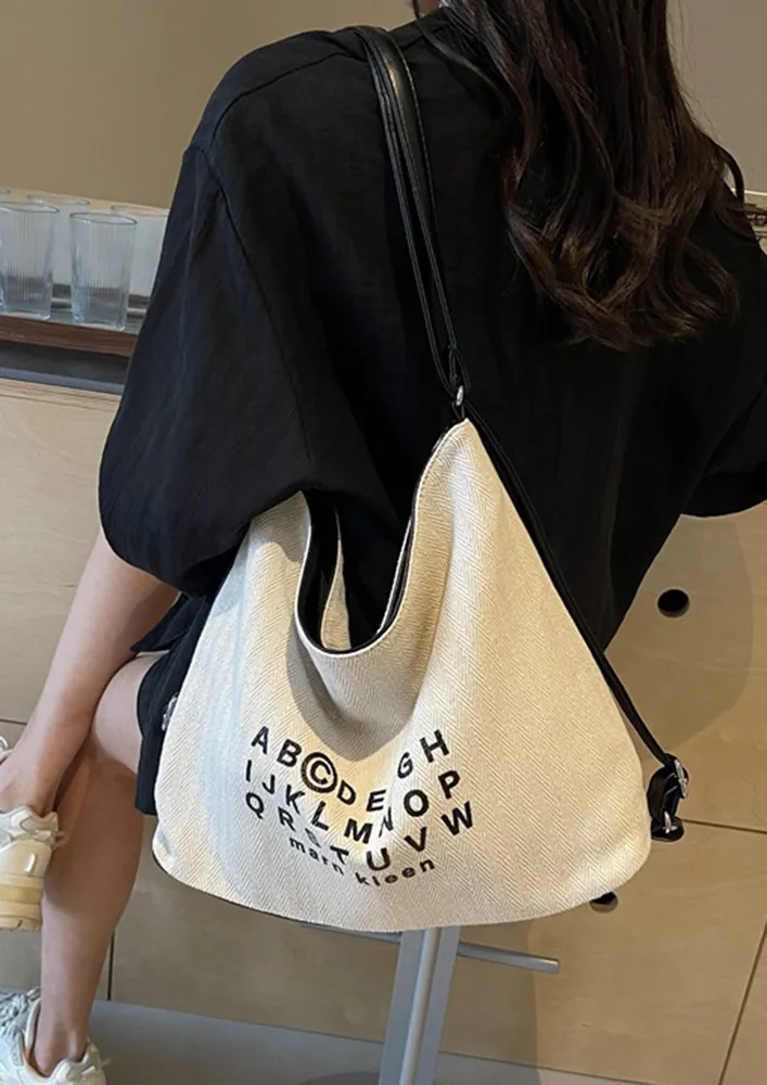 BLACK MULTIPURPOSE CANVAS HOBO BAG