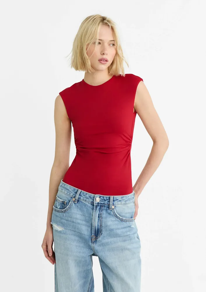 Red Hollow Back Bodysuit