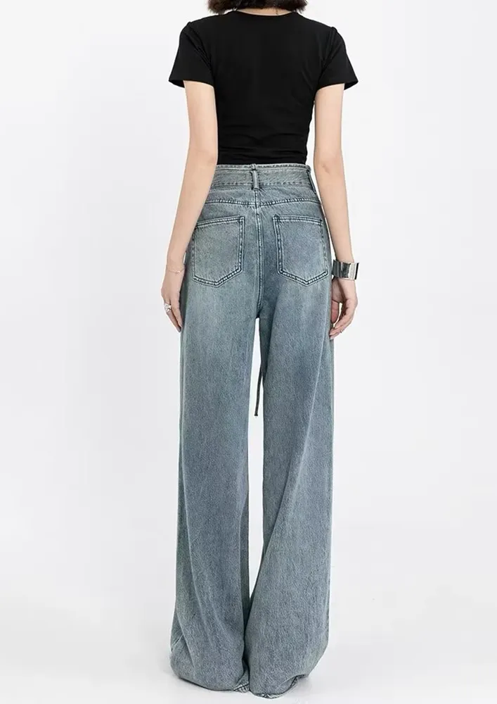 Washed Light Blue Boyfriend Jeans