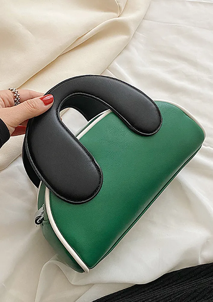 GEOMETRIC SHAPED SMALL GREEN HANDBAG