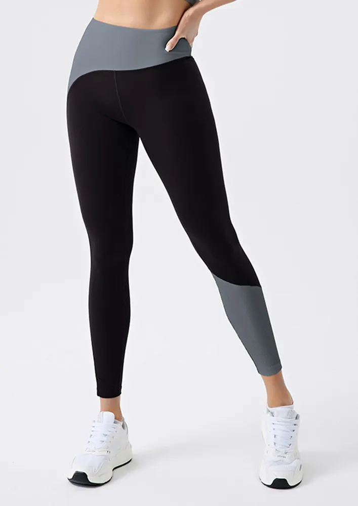 Grey Colourblock Sports Tights