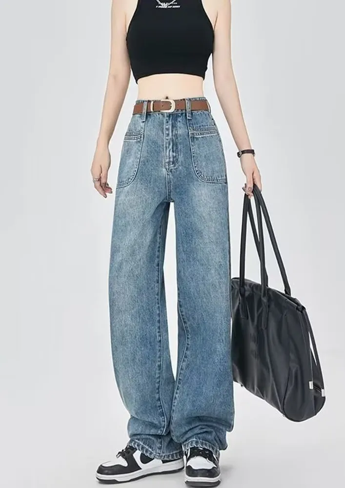 Retro Blue 90's Boyfriend Jeans