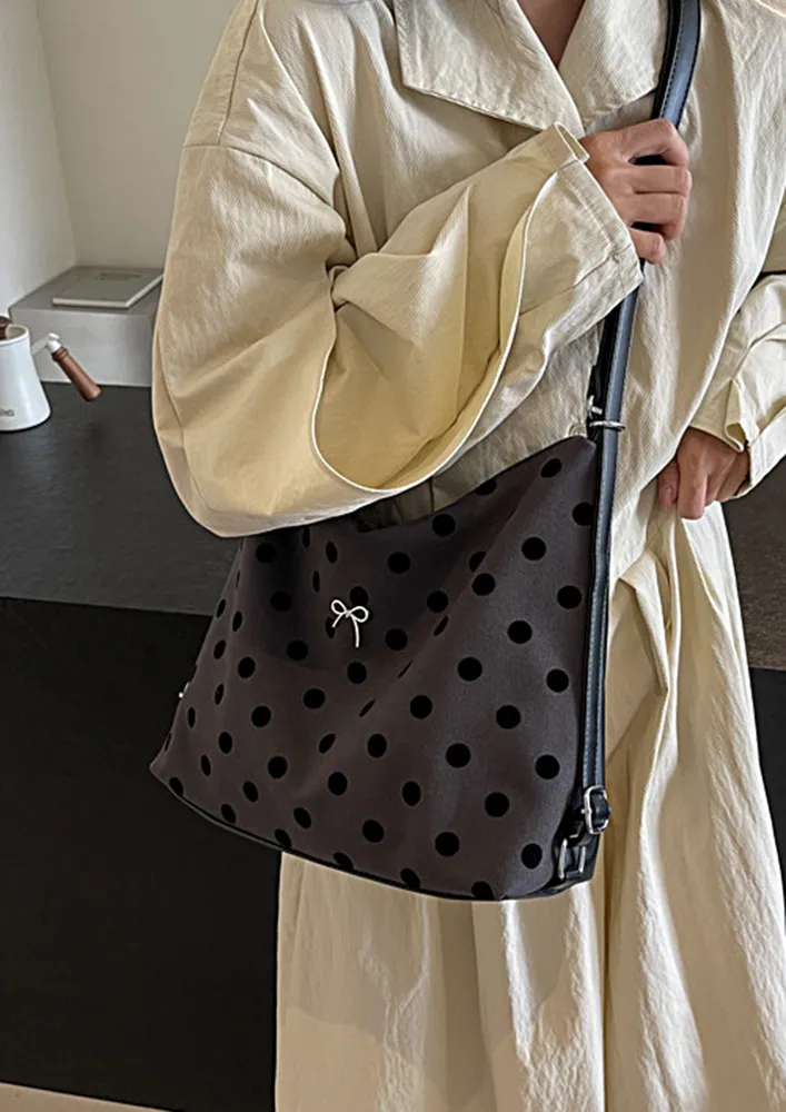 MULTIPURPOSE POLKA DOT PATTERN HOBO BAG