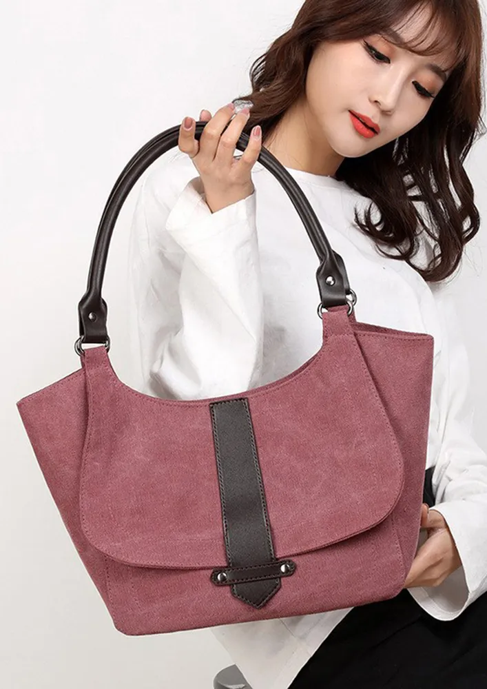 RED FRONT FLAP SHOULDER BAG