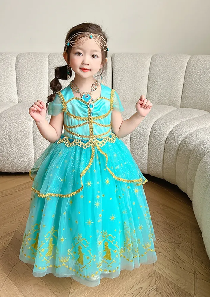 Girls Lace-trimmed Fit And Flare Dress