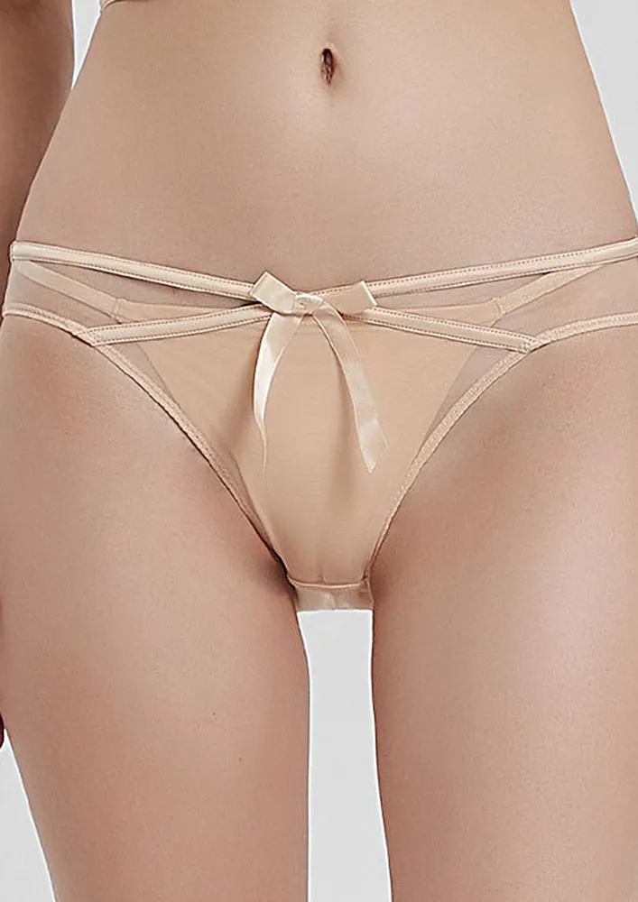 Bowknot Detail Sheer Low-rise Bikini Briefs