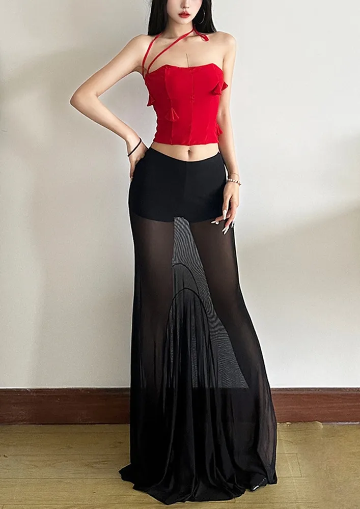 Black Sheer Maxi Skirt