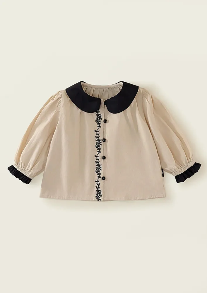 Girls Button-up Shirt & Flared Jeans