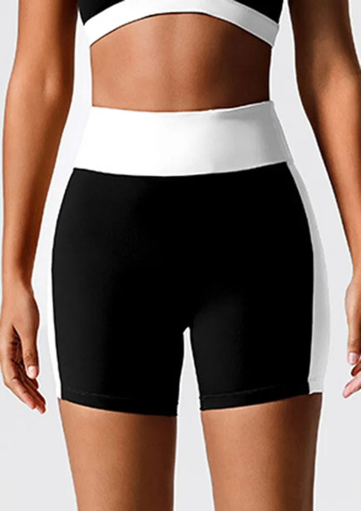 Contrasting Black Sports Shorts