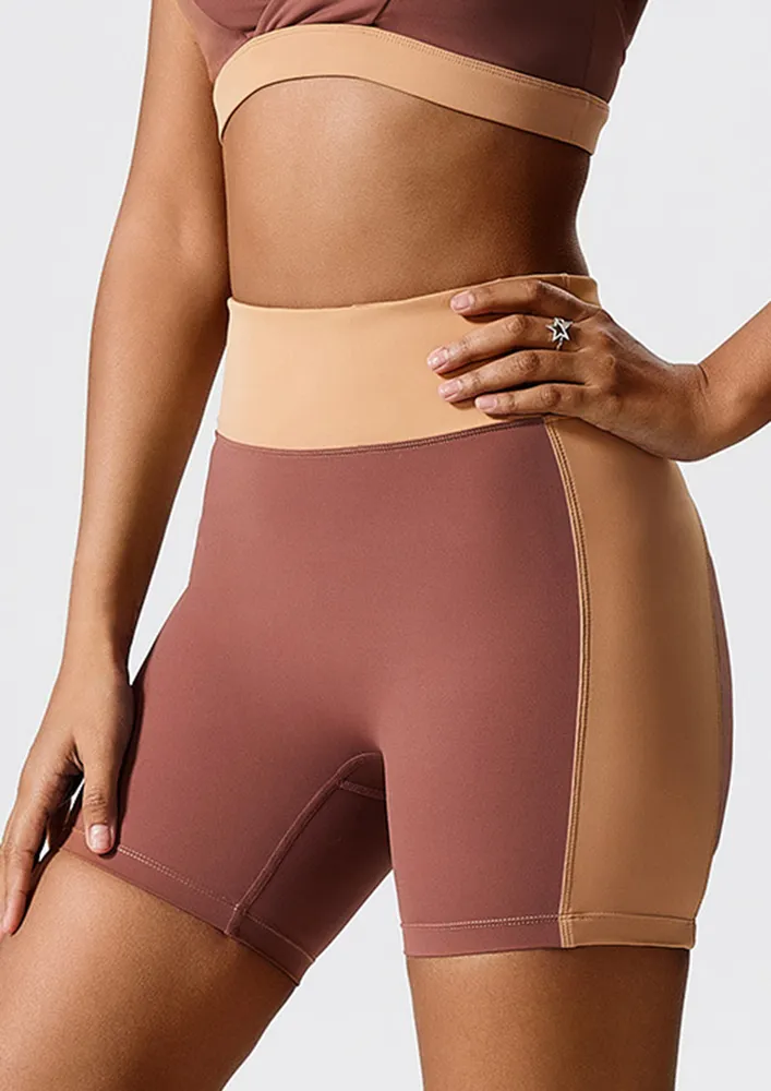 Contrasting Brown Sports Shorts