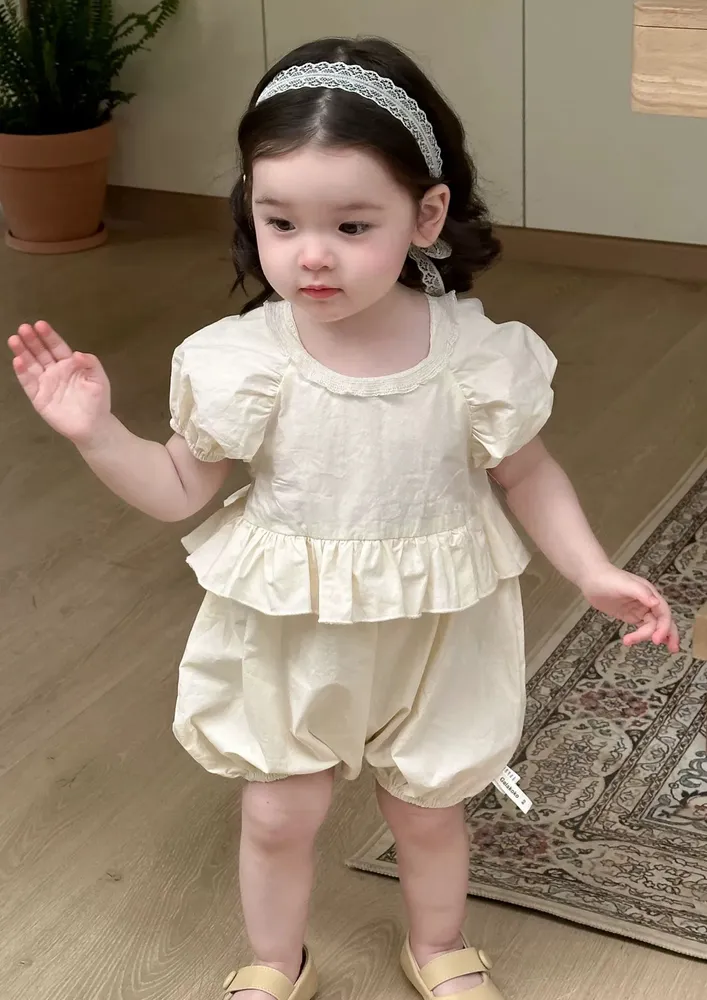 Girls Puff Sleeve Onesie