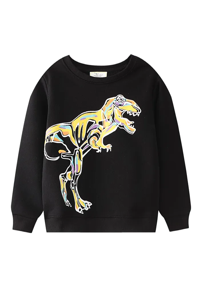 Boys Printed Black Sweatshirt