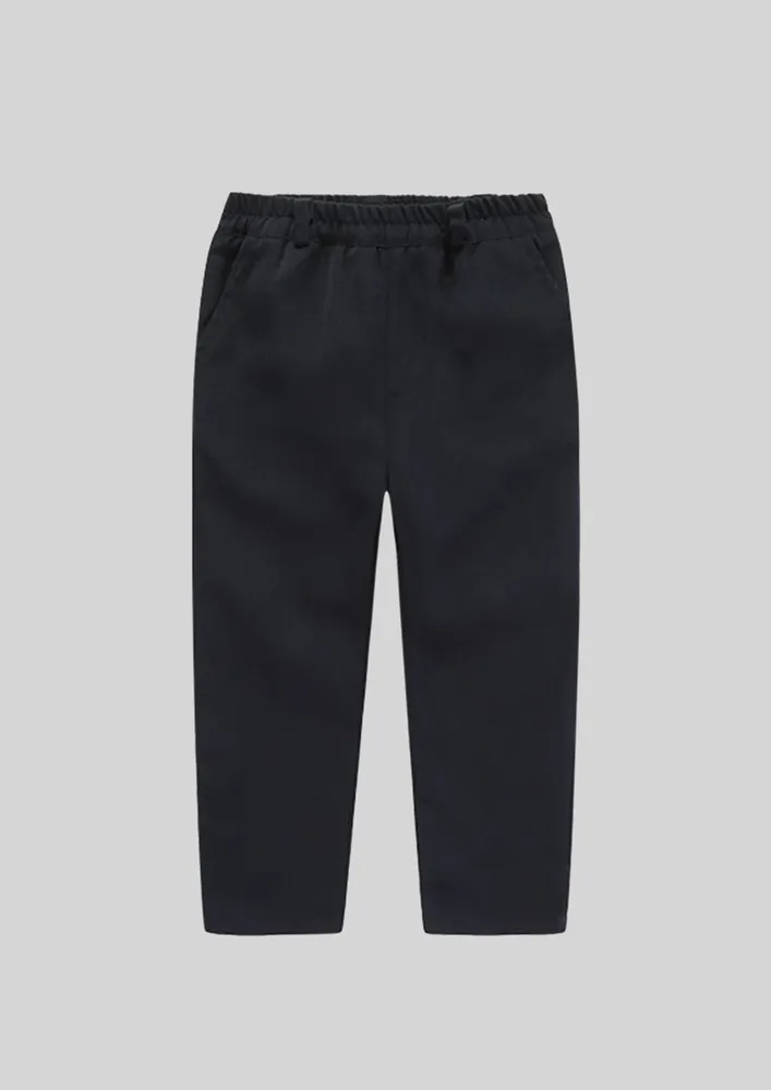 Boys High-rise Black Pants