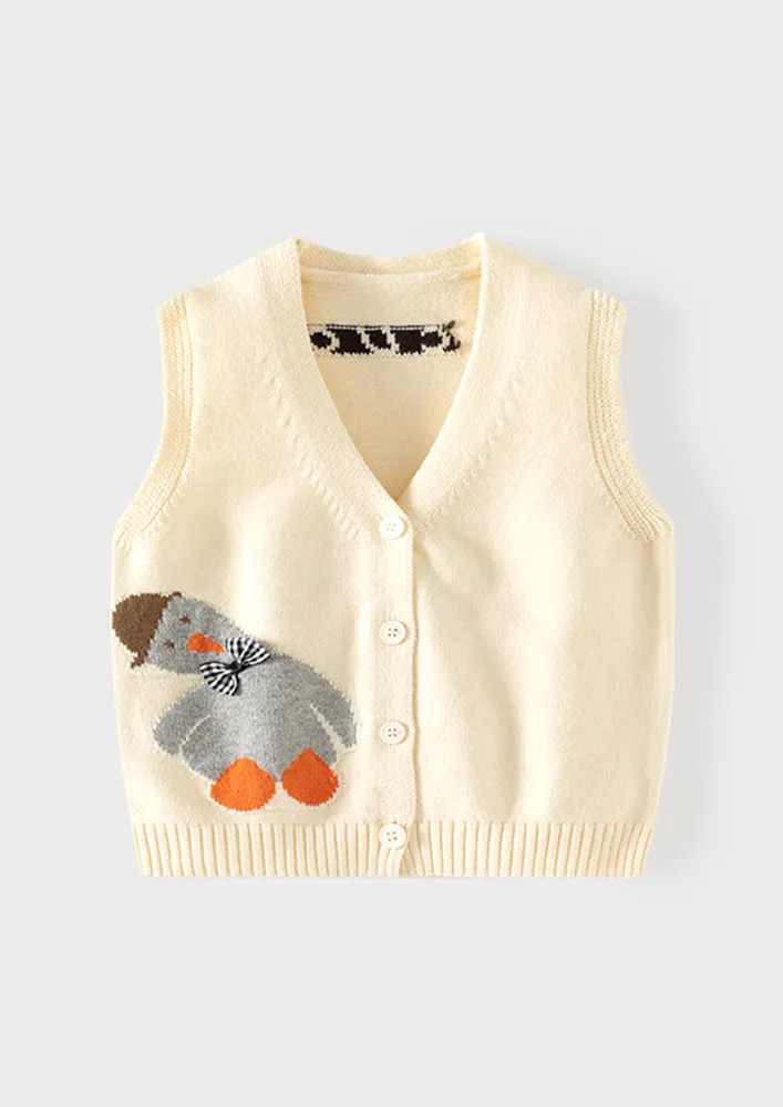 Girls V-neck Knitted Vest