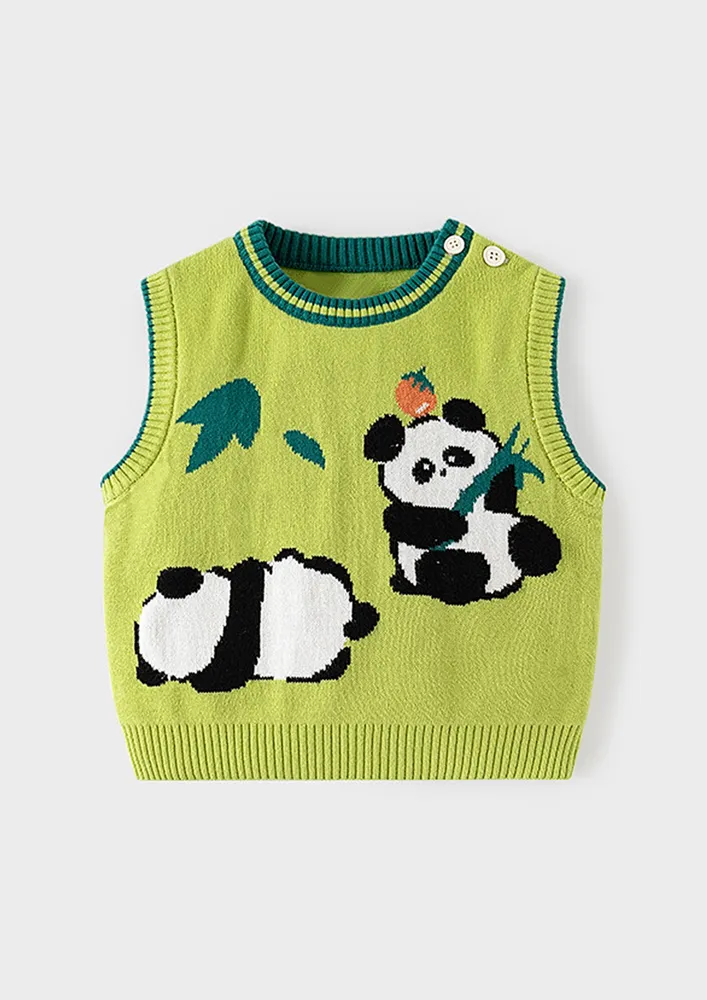 Unisex Green Animal Pattern Vest